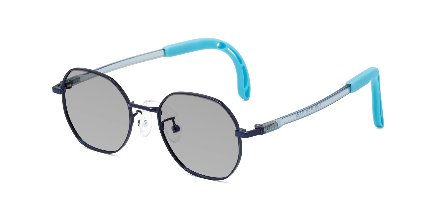 Angle of Esther in Sailor Blue with Light Gray Tinted Lenses