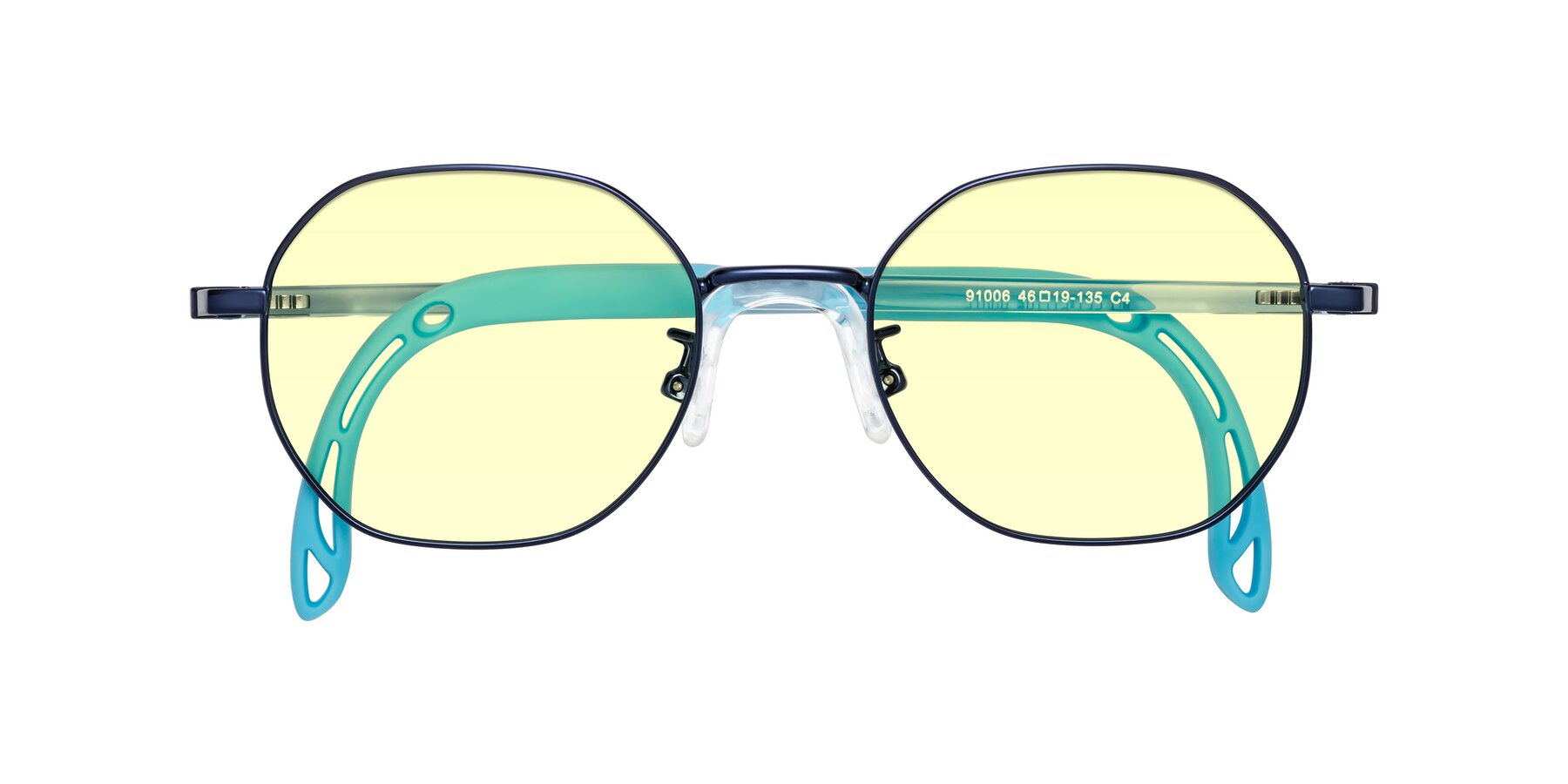 Folded Front of Esther in Sailor Blue with Light Yellow Tinted Lenses