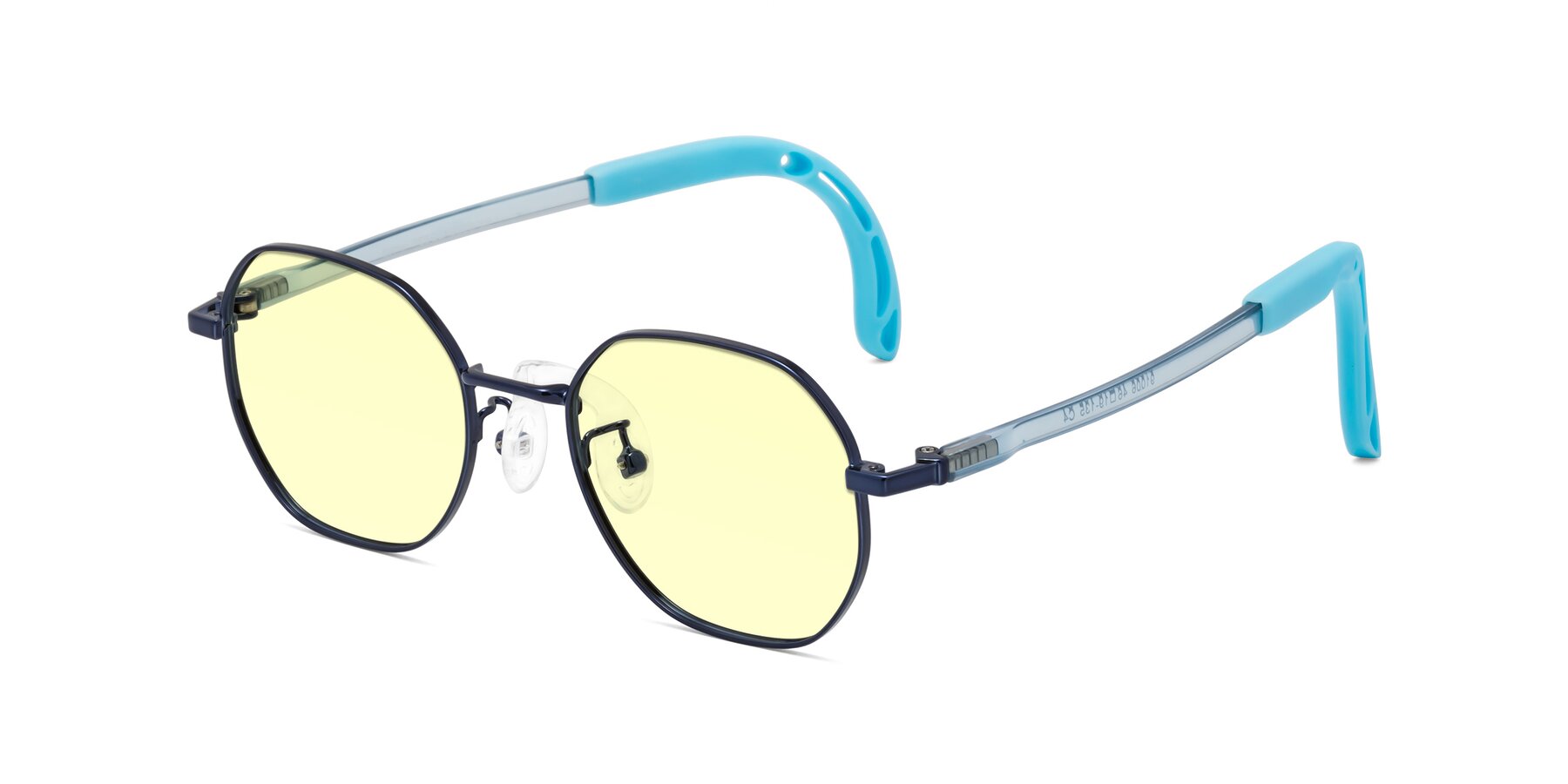 Angle of Esther in Sailor Blue with Light Yellow Tinted Lenses