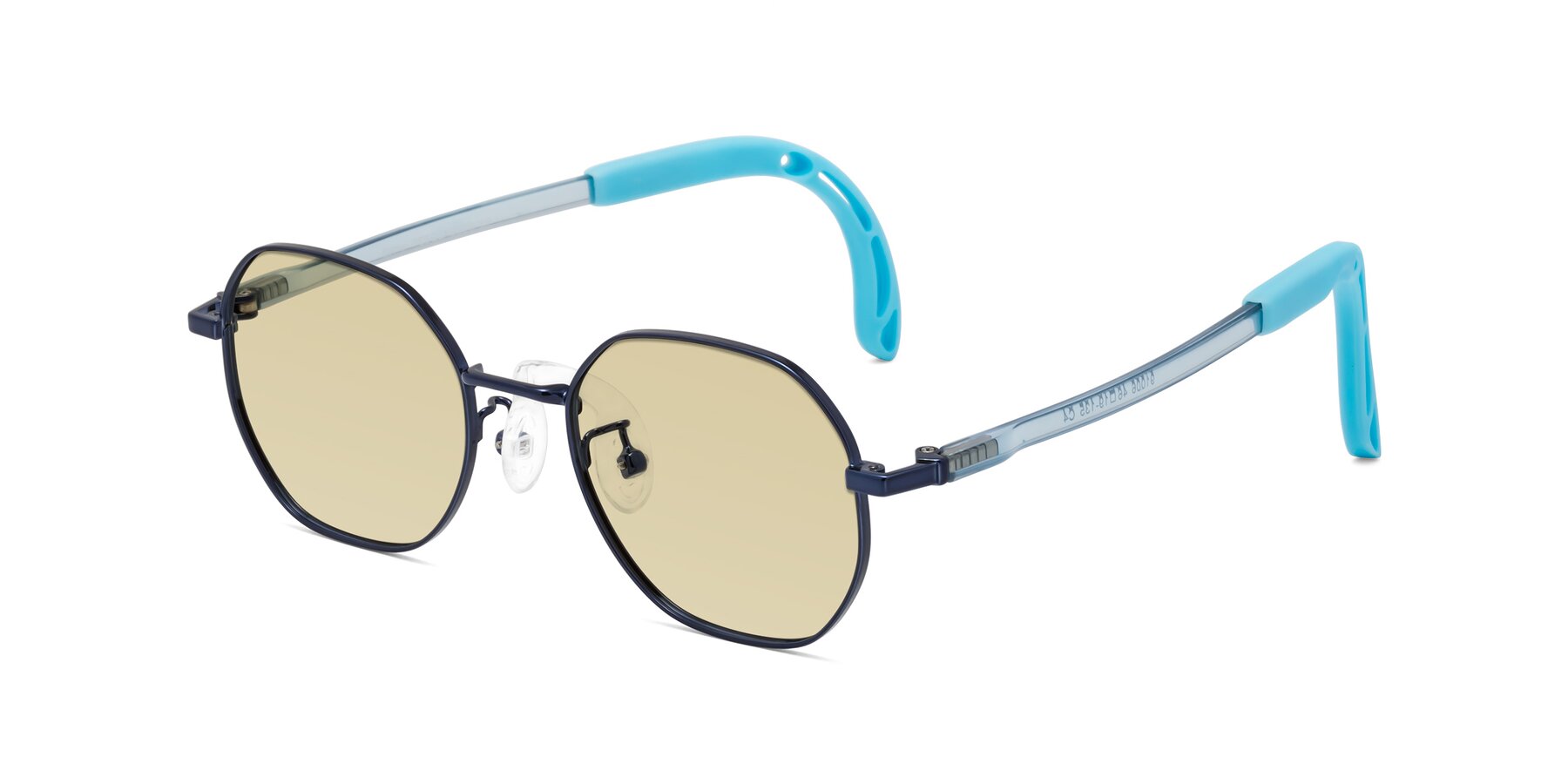 Angle of Esther in Sailor Blue with Light Champagne Tinted Lenses