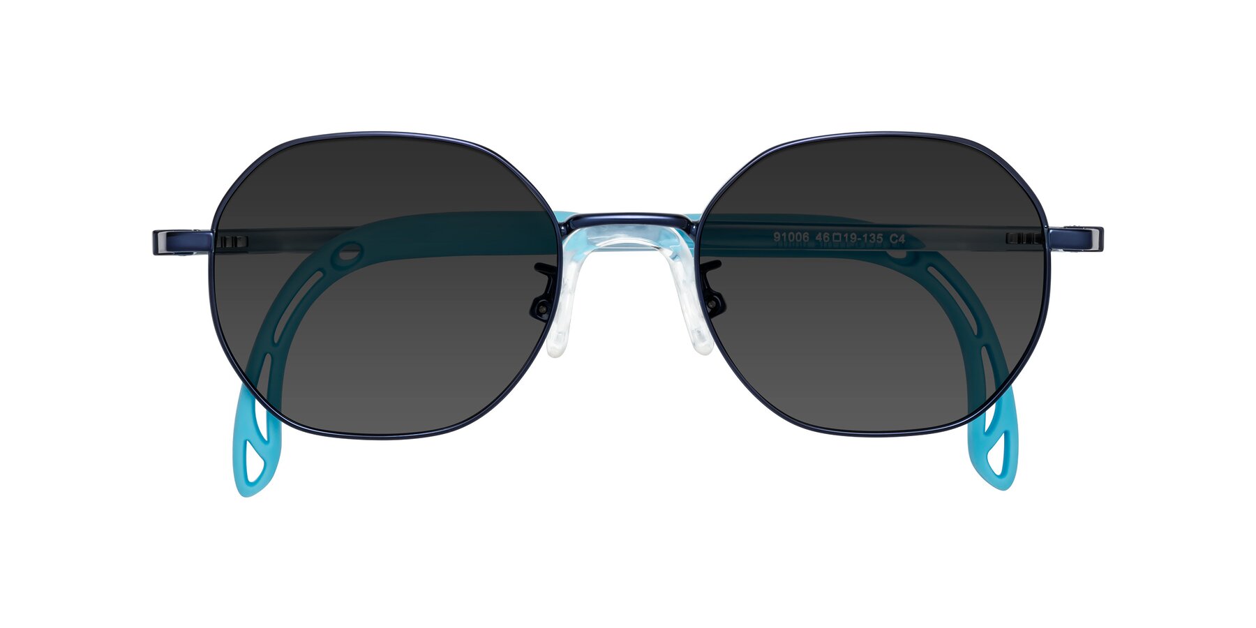 Folded Front of Esther in Sailor Blue with Gray Tinted Lenses