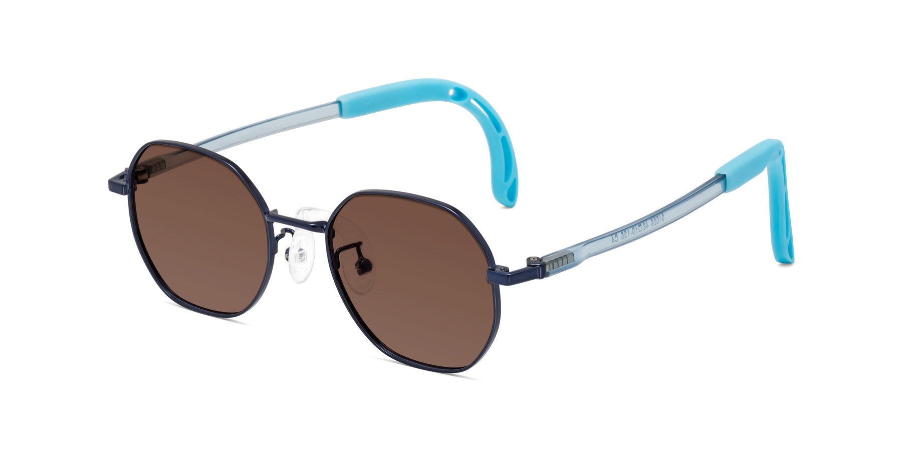 Angle of Esther in Sailor Blue with Brown Tinted Lenses