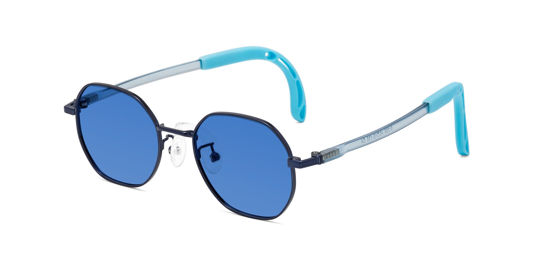 Angle of Esther in Sailor Blue with Blue Tinted Lenses