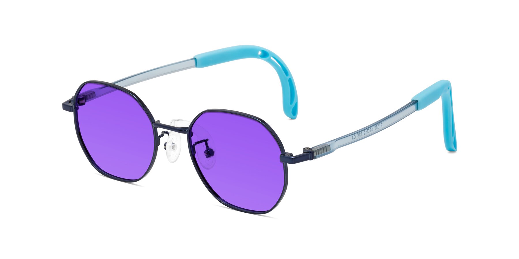 Angle of Esther in Sailor Blue with Purple Tinted Lenses