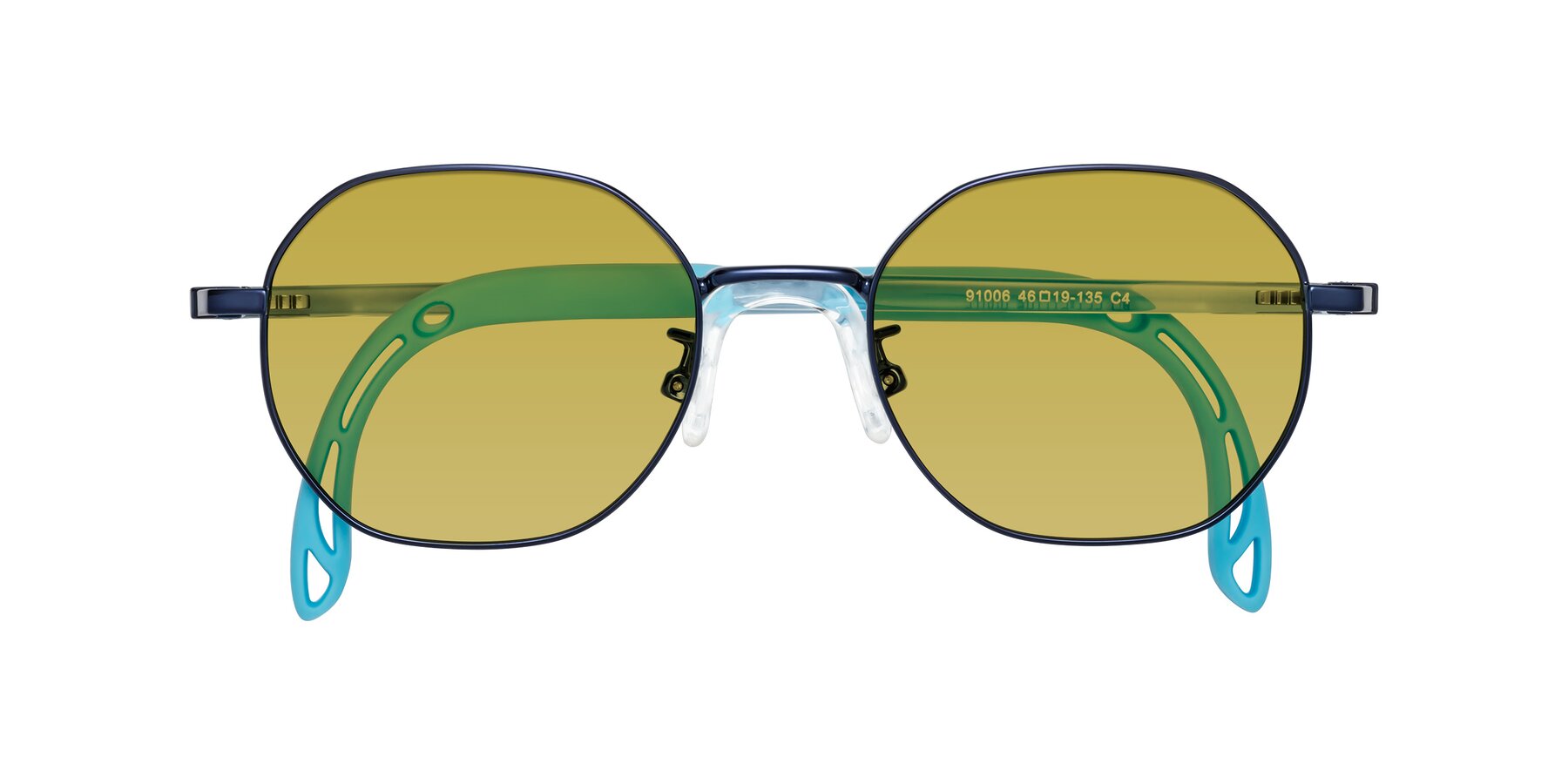 Folded Front of Esther in Sailor Blue with Champagne Tinted Lenses