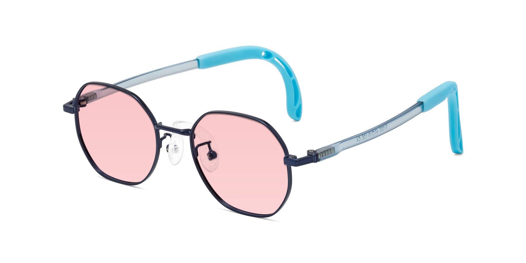 Angle of Esther in Sailor Blue with Light Garnet Tinted Lenses