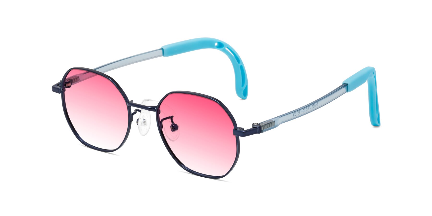 Angle of Esther in Sailor Blue with Pink Gradient Lenses