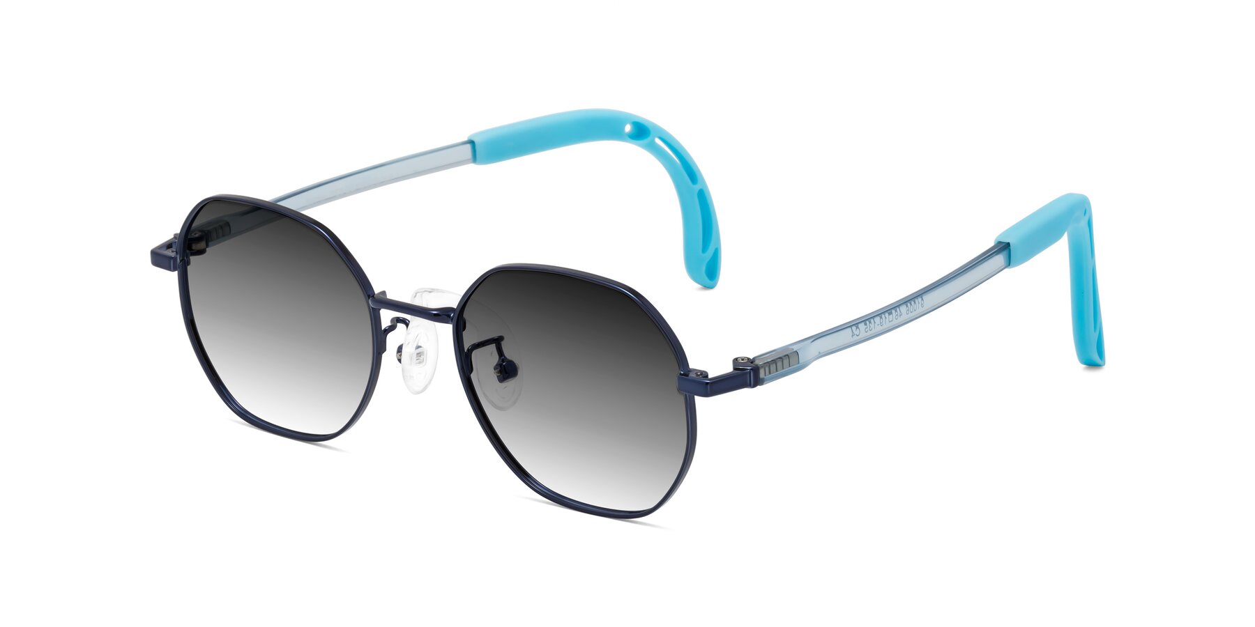 Angle of Esther in Sailor Blue with Gray Gradient Lenses