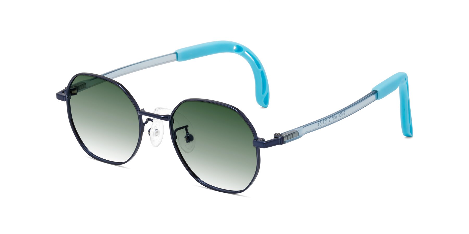 Angle of Esther in Sailor Blue with Green Gradient Lenses