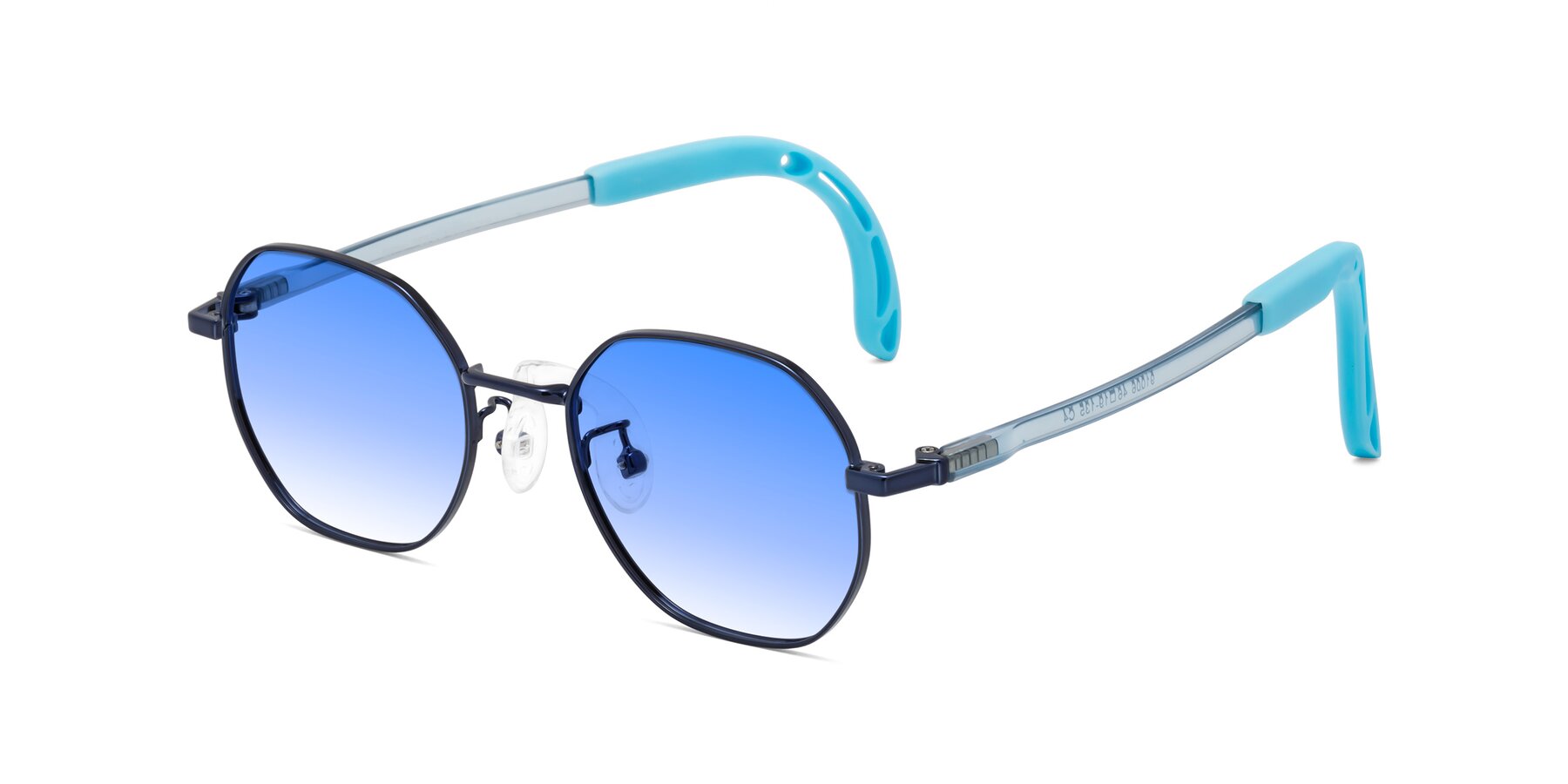 Angle of Esther in Sailor Blue with Blue Gradient Lenses