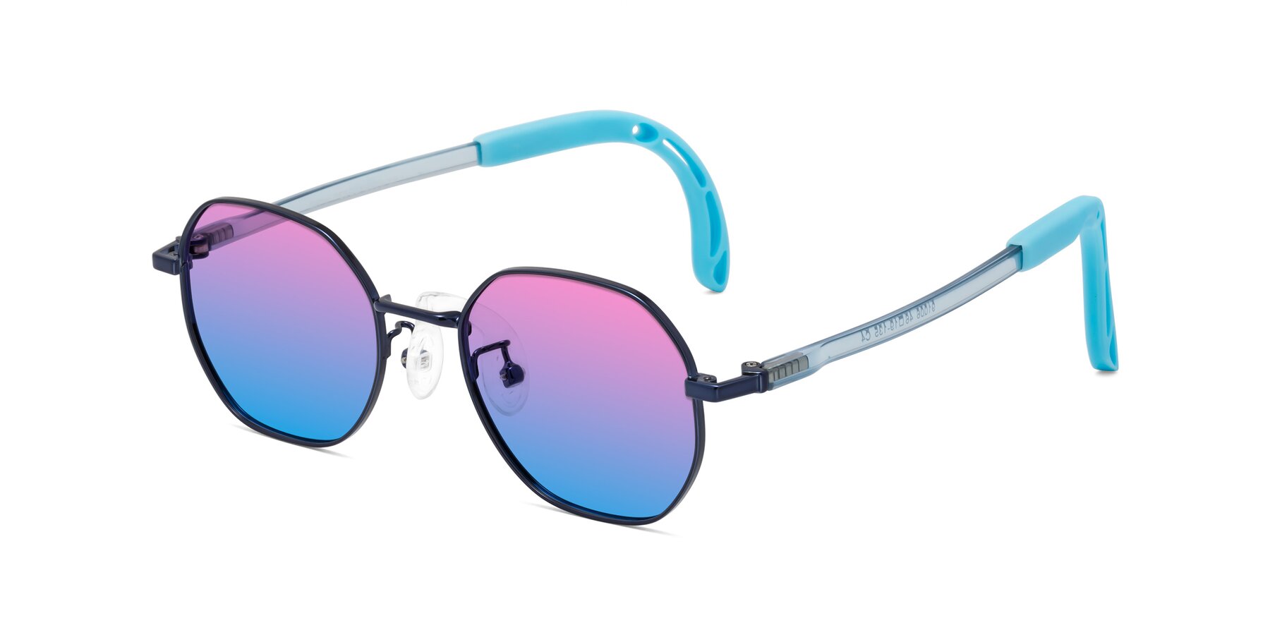 Angle of Esther in Sailor Blue with Pink / Blue Gradient Lenses