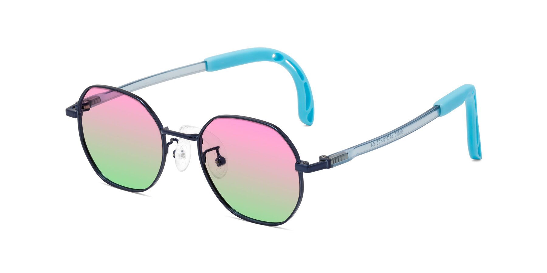 Angle of Esther in Sailor Blue with Pink / Green Gradient Lenses