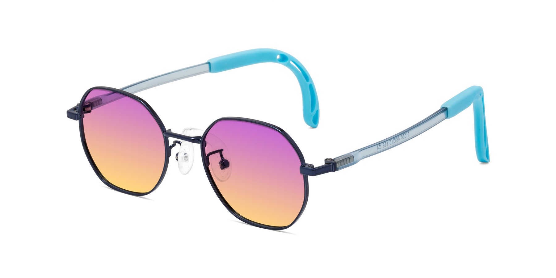 Angle of Esther in Sailor Blue with Purple / Yellow Gradient Lenses