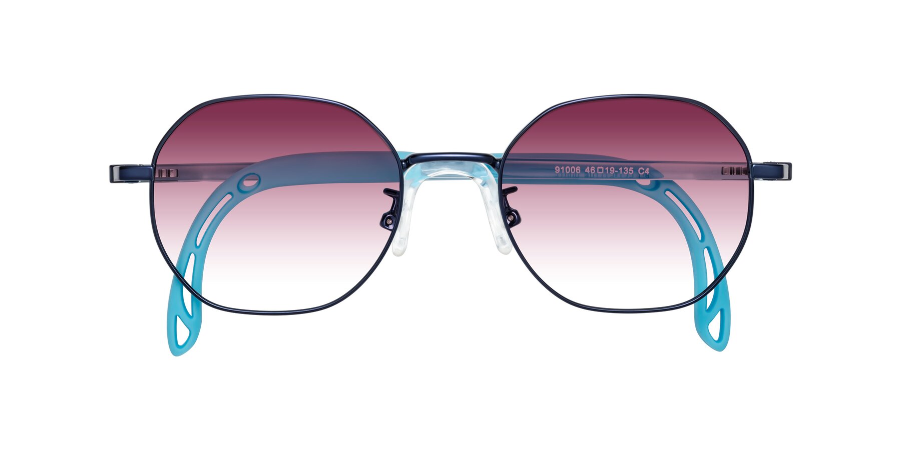 Folded Front of Esther in Sailor Blue with Wine Gradient Lenses