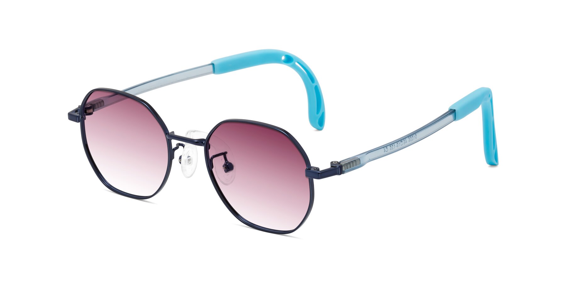 Angle of Esther in Sailor Blue with Wine Gradient Lenses