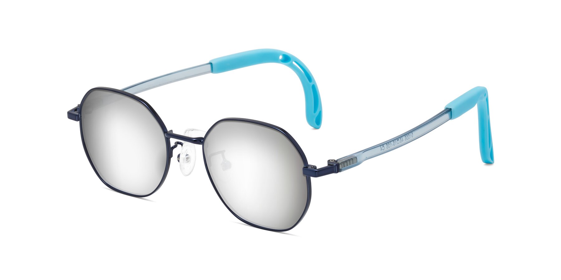 Angle of Esther in Sailor Blue with Silver Mirrored Lenses