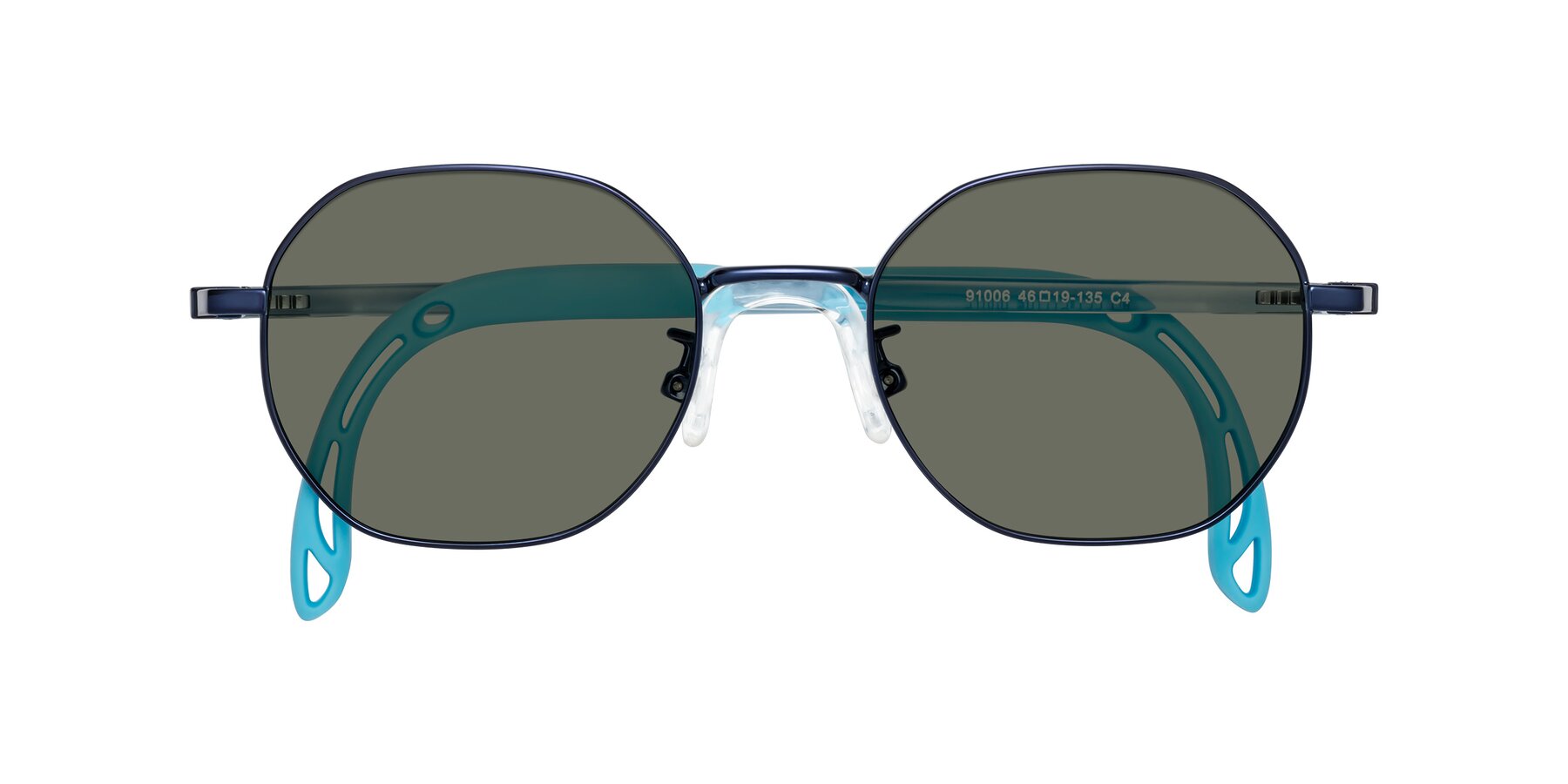 Folded Front of Esther in Sailor Blue with Gray Polarized Lenses