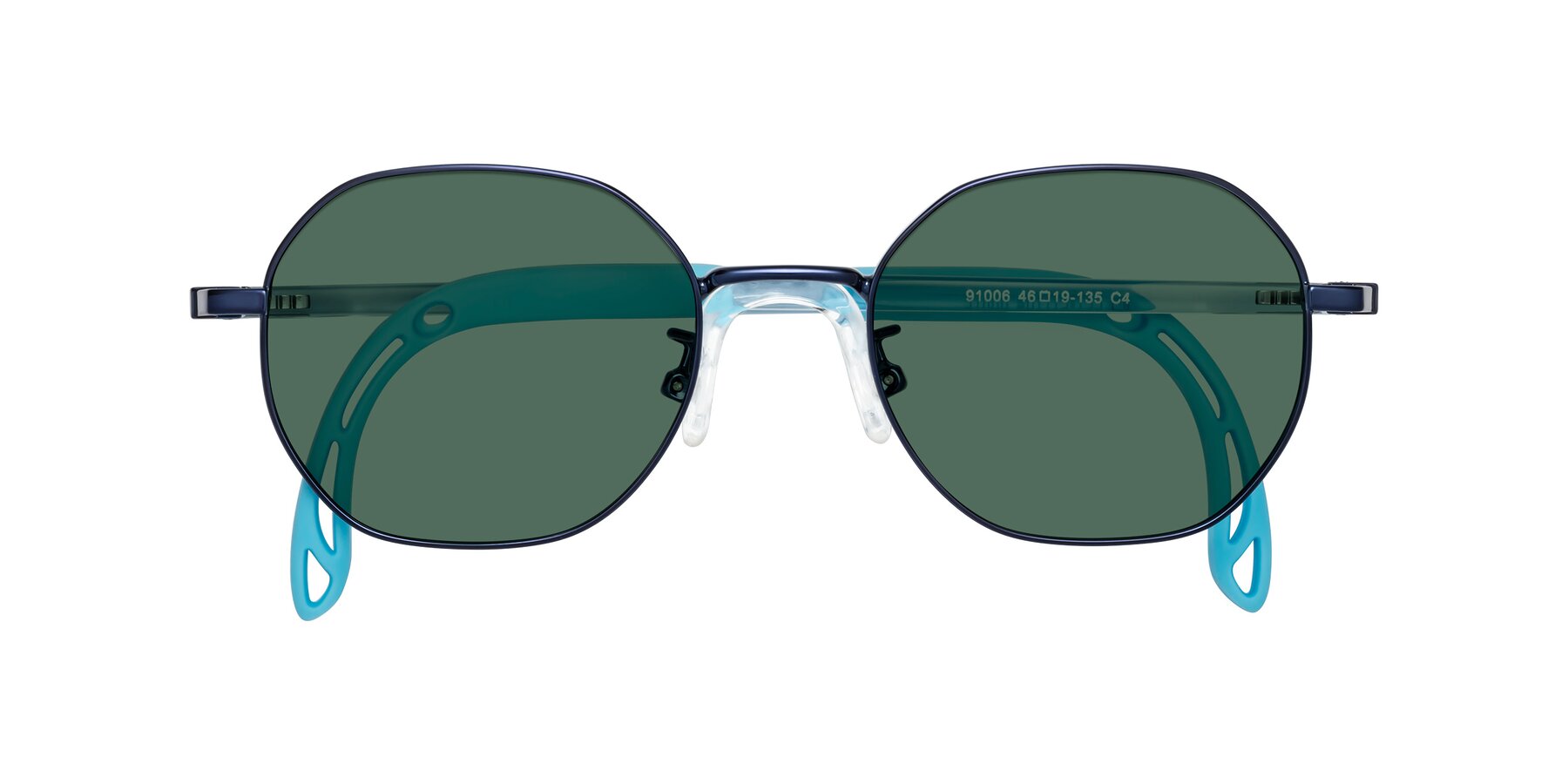 Folded Front of Esther in Sailor Blue with Green Polarized Lenses