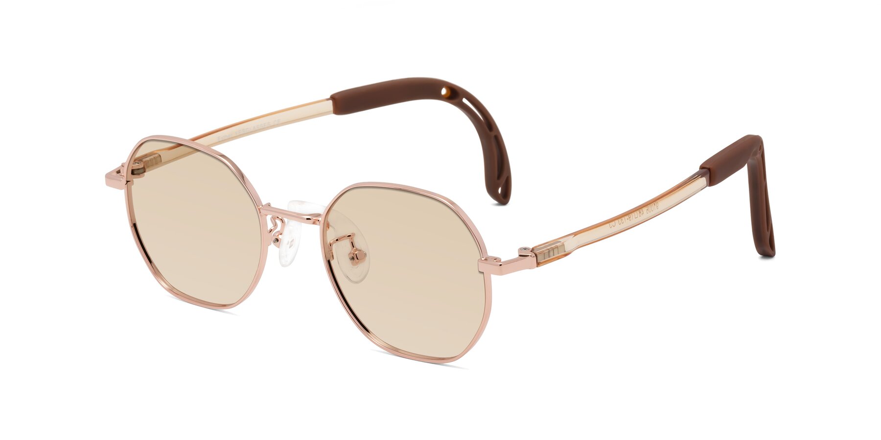 Angle of Esther in Professor Gold with Light Brown Tinted Lenses