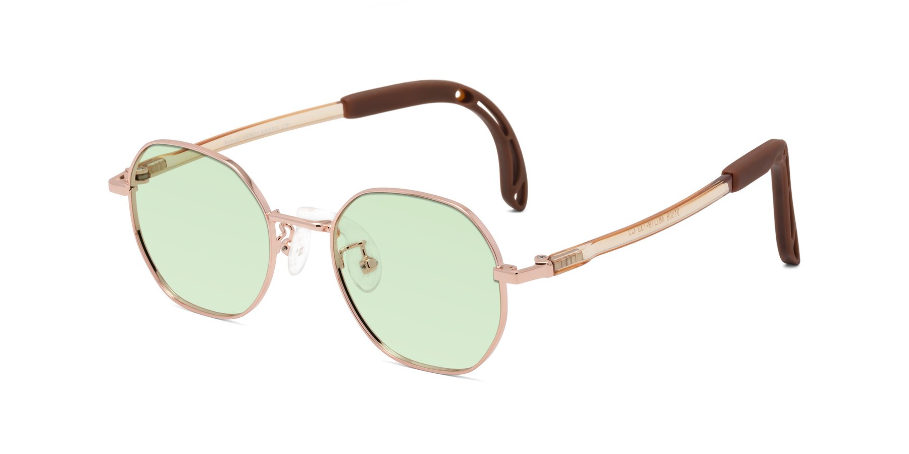 Angle of Esther in Professor Gold with Light Green Tinted Lenses