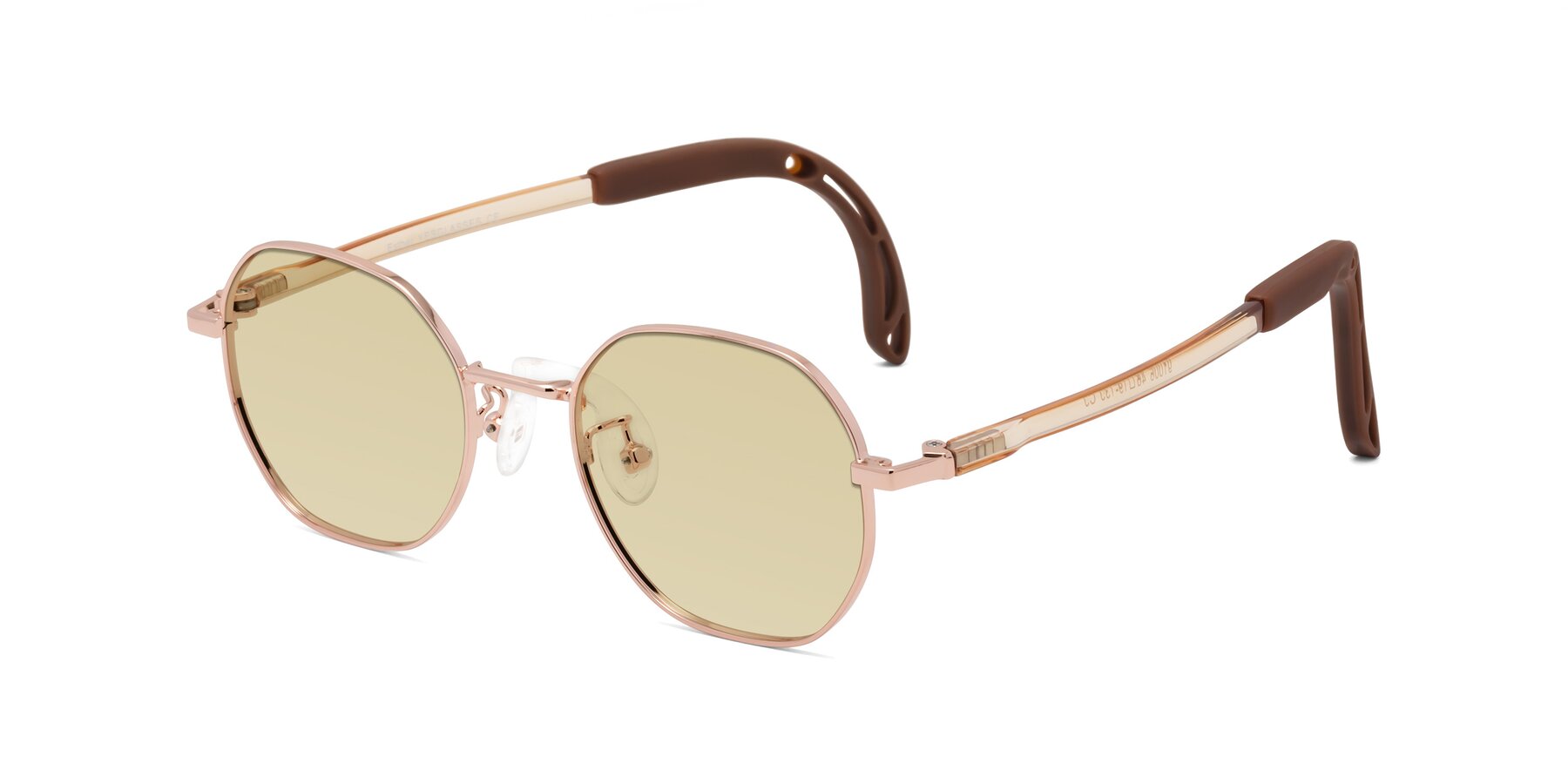 Angle of Esther in Professor Gold with Light Champagne Tinted Lenses