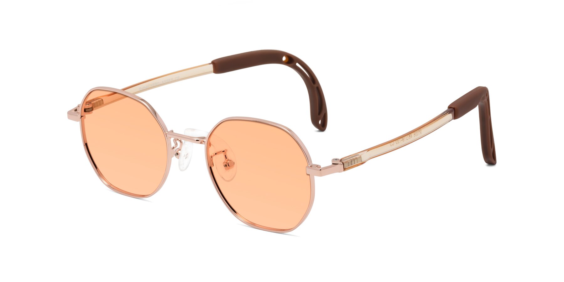 Angle of Esther in Professor Gold with Light Orange Tinted Lenses