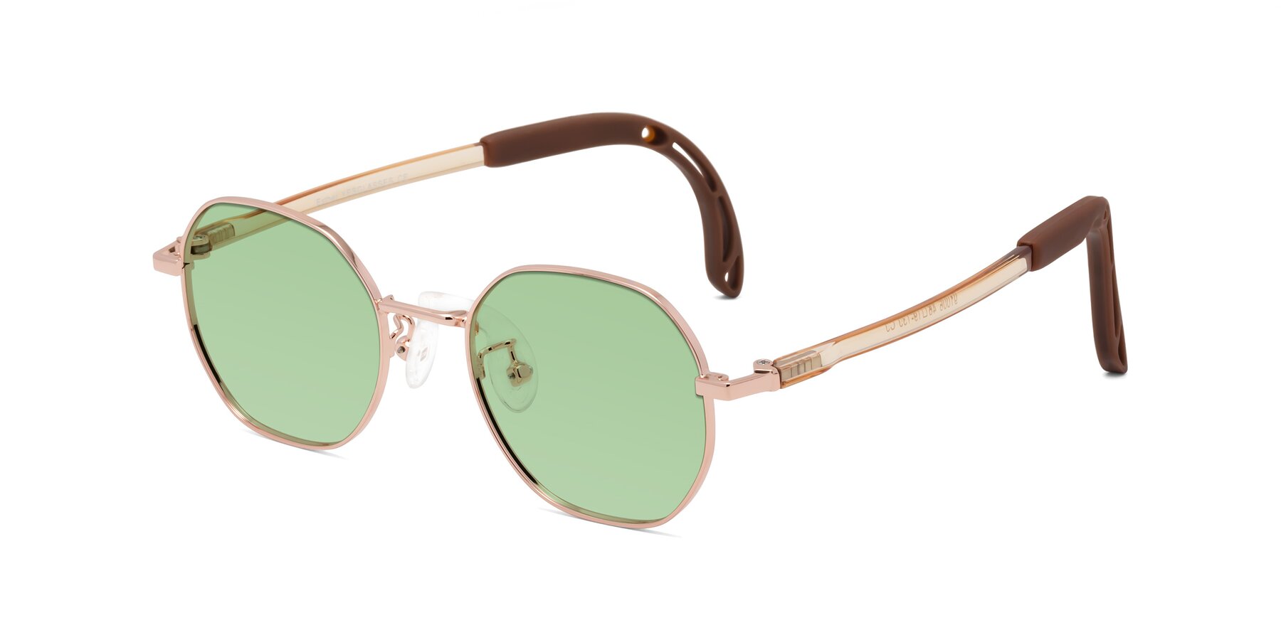 Angle of Esther in Professor Gold with Medium Green Tinted Lenses