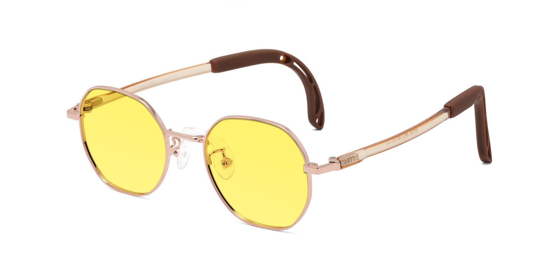 Angle of Esther in Professor Gold with Medium Yellow Tinted Lenses