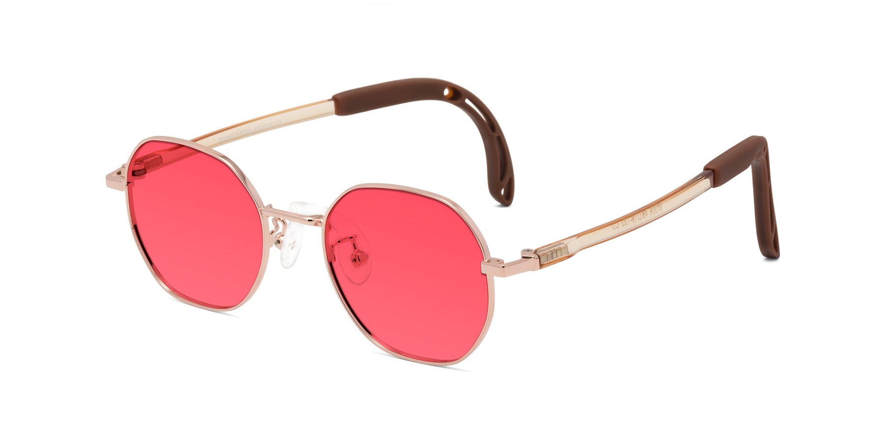 Angle of Esther in Professor Gold with Red Tinted Lenses