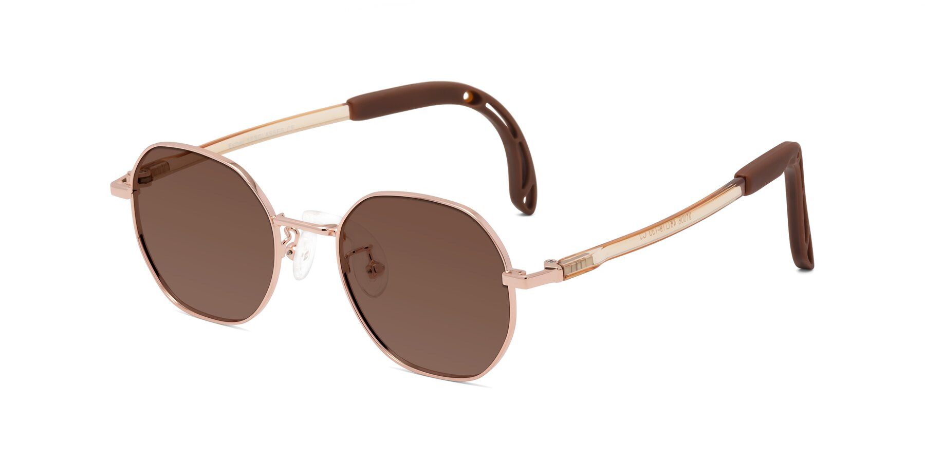 Angle of Esther in Professor Gold with Brown Tinted Lenses