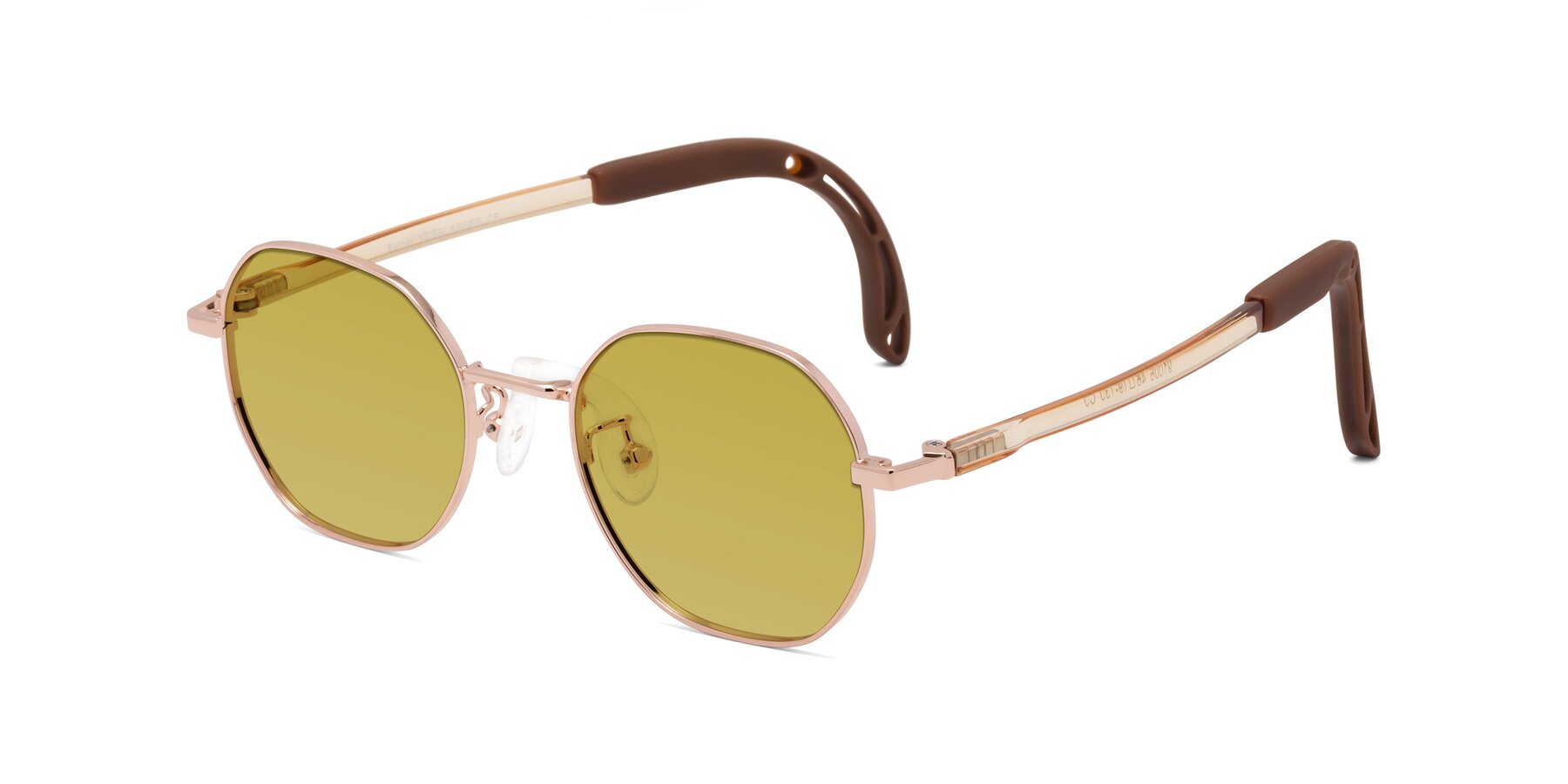 Angle of Esther in Professor Gold with Champagne Tinted Lenses