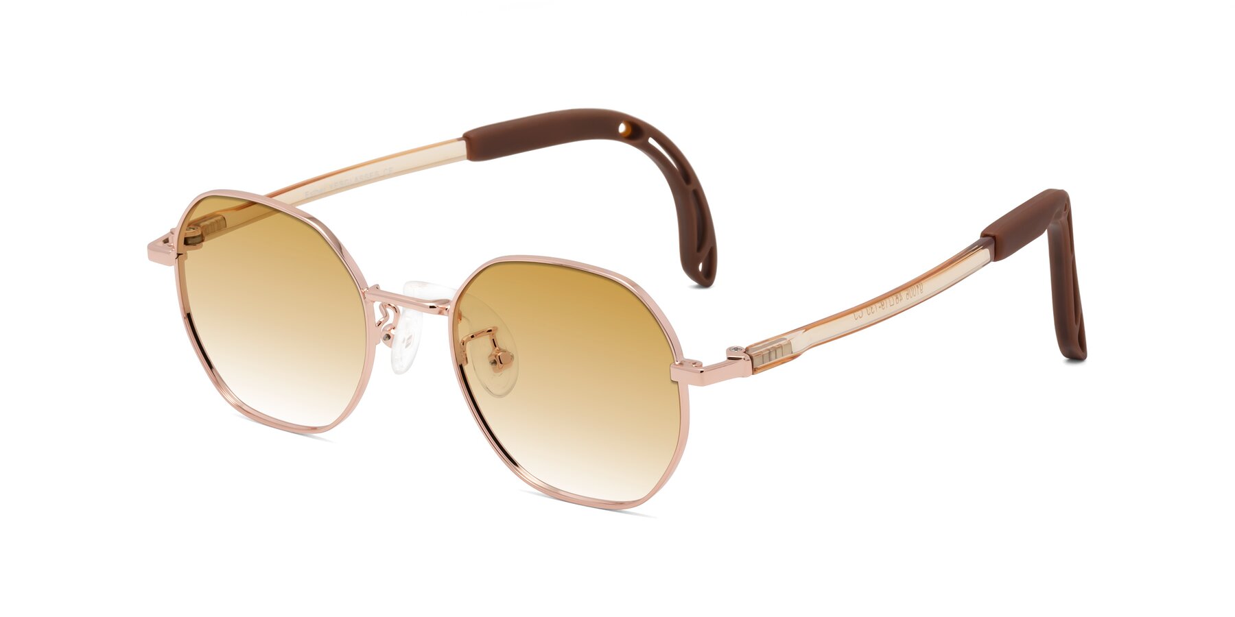 Angle of Esther in Professor Gold with Champagne Gradient Lenses