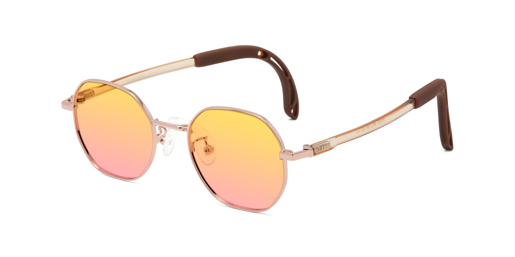 Angle of Esther in Professor Gold with Yellow / Pink Gradient Lenses