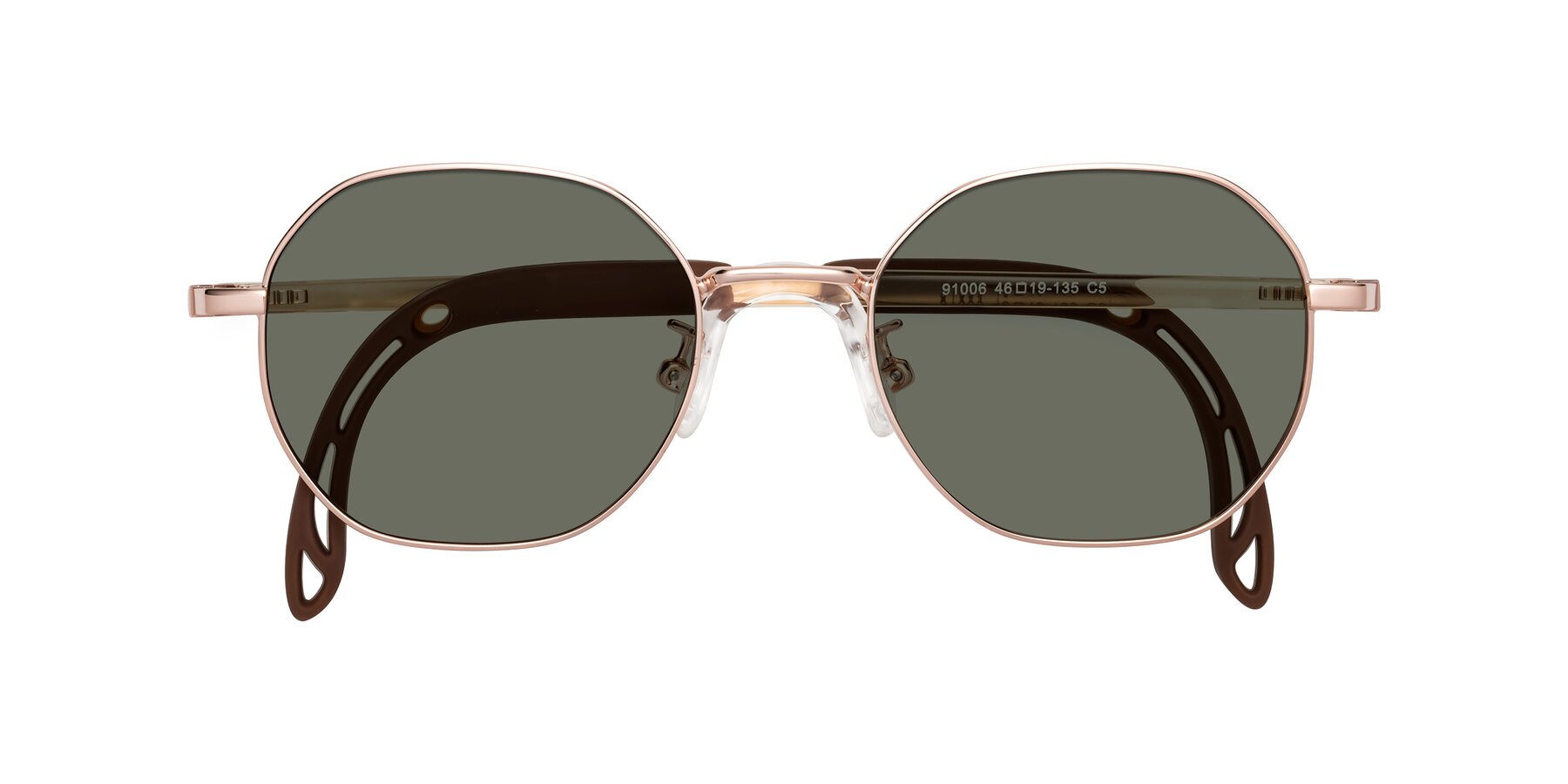 Folded Front of Esther in Professor Gold with Gray Polarized Lenses