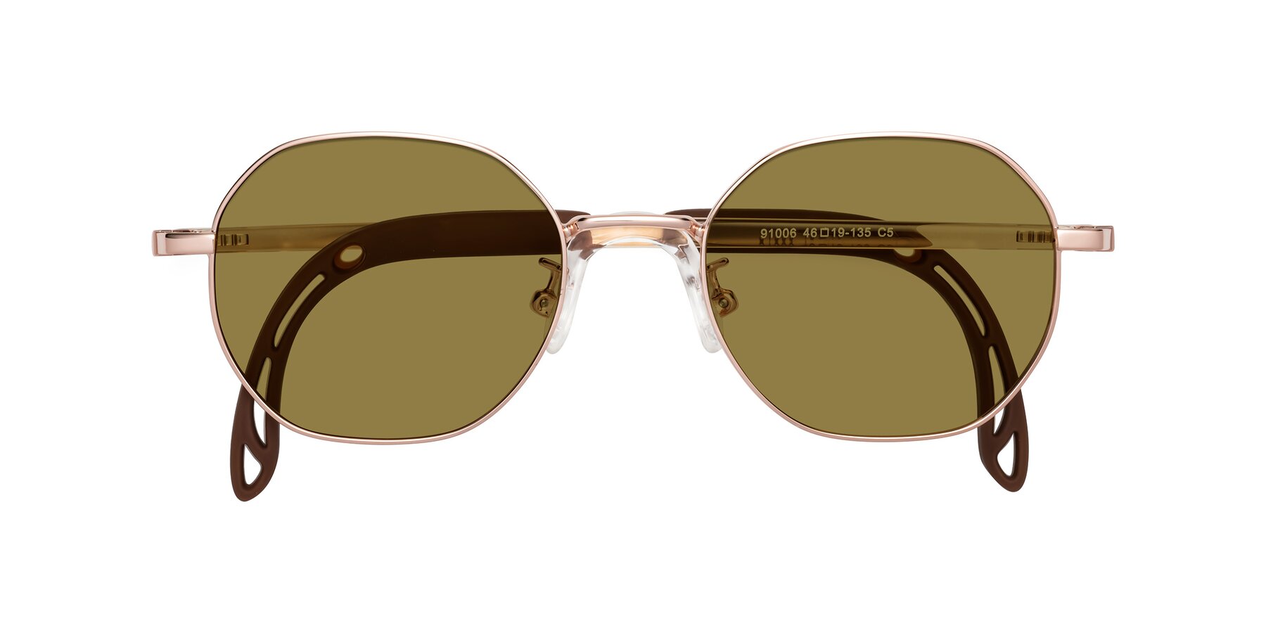 Folded Front of Esther in Professor Gold with Brown Polarized Lenses