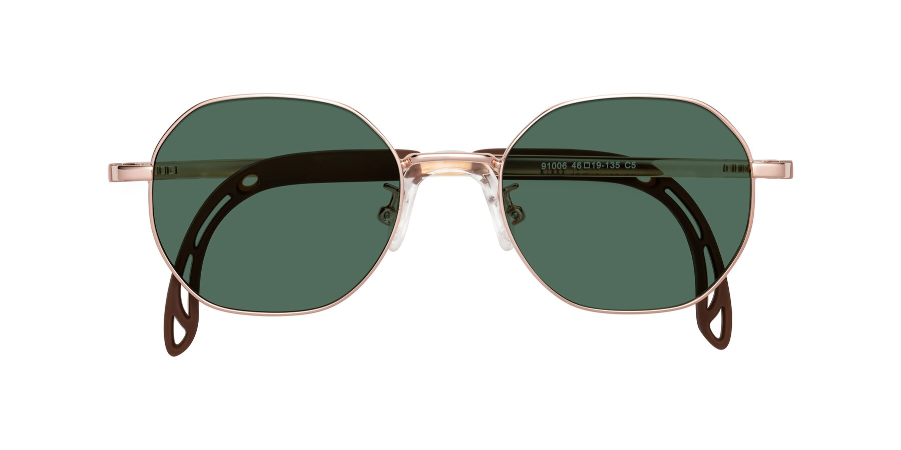 Folded Front of Esther in Professor Gold with Green Polarized Lenses