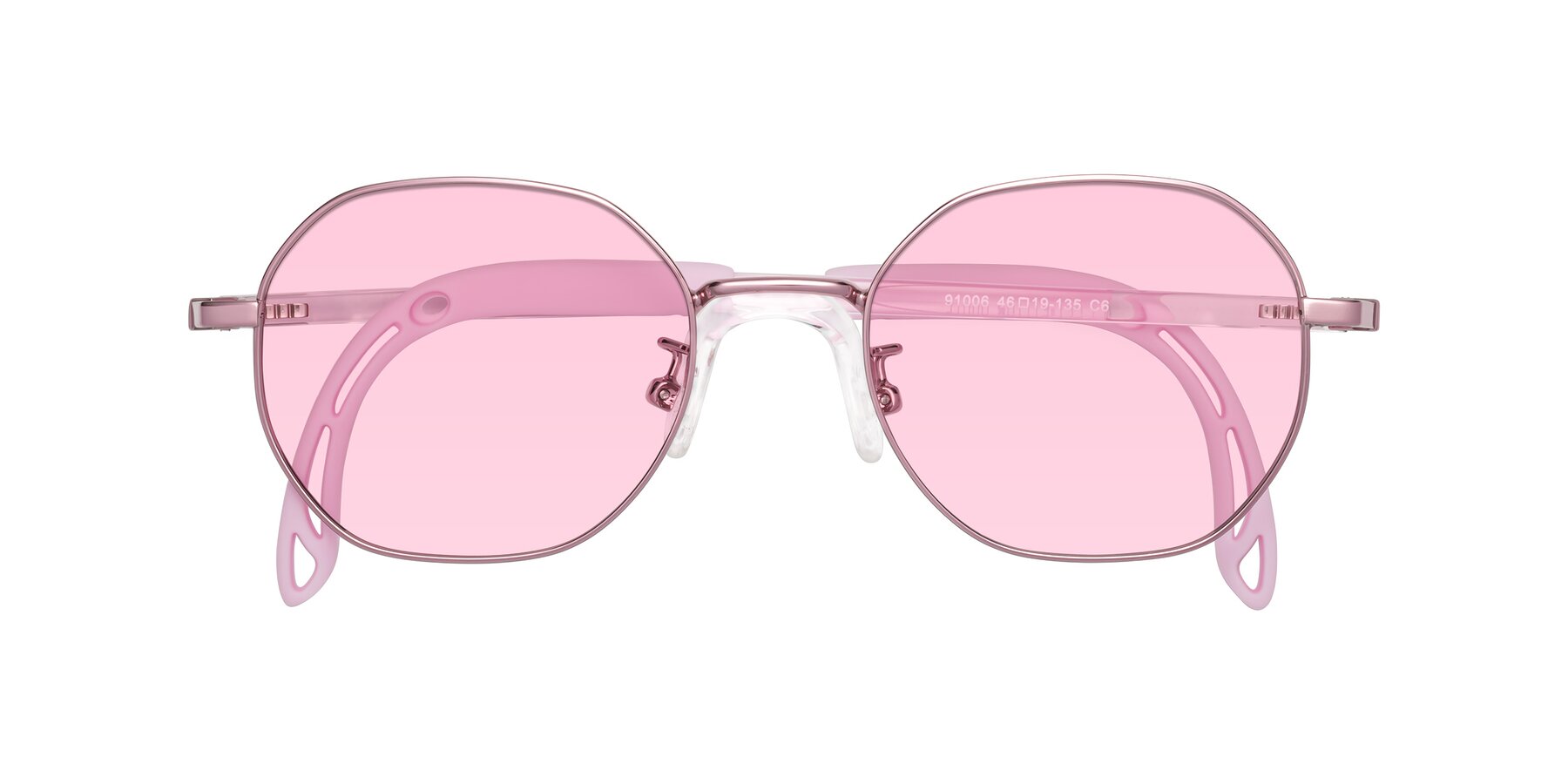 Folded Front of Esther in Artist Pink with Light Pink Tinted Lenses