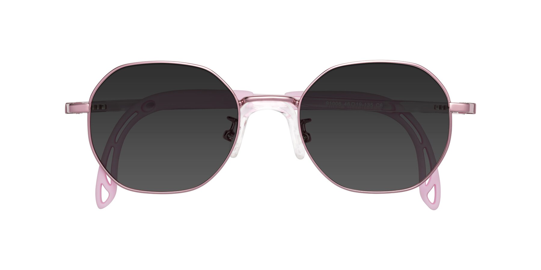 Folded Front of Esther in Artist Pink with Gray Tinted Lenses