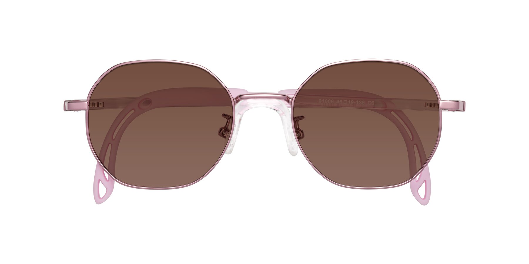 Folded Front of Esther in Artist Pink with Brown Tinted Lenses