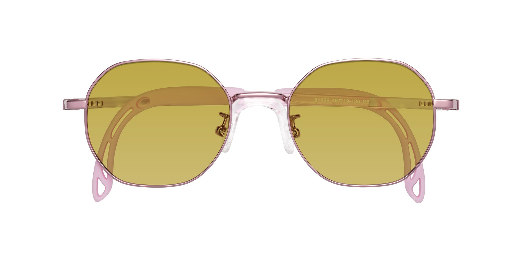 Folded Front of Esther in Artist Pink with Champagne Tinted Lenses