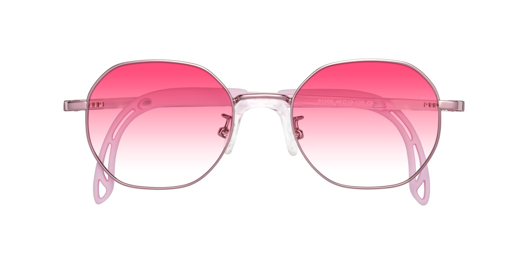 Folded Front of Esther in Artist Pink with Pink Gradient Lenses