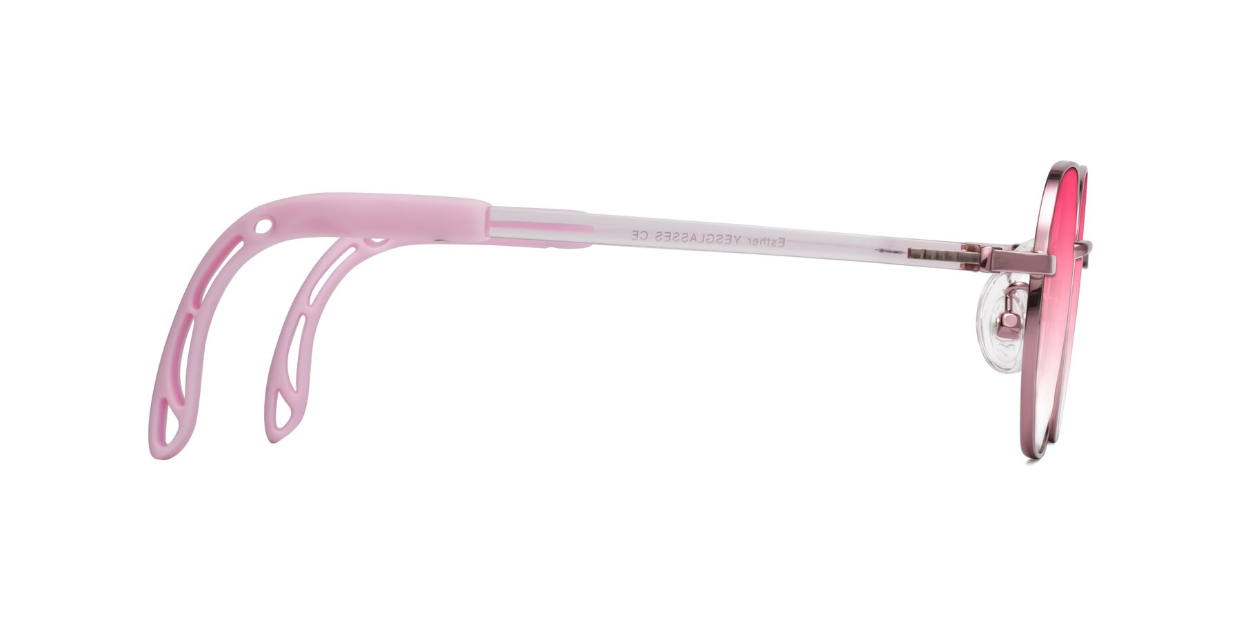 Side of Esther in Artist Pink with Pink Gradient Lenses