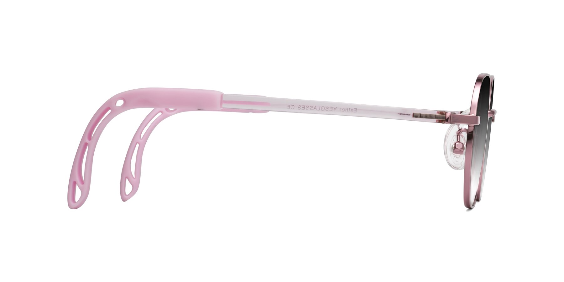 Side of Esther in Artist Pink with Gray Gradient Lenses