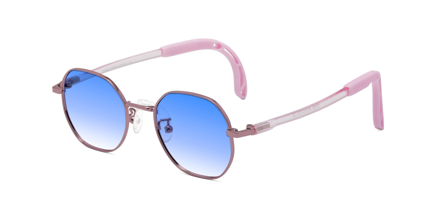 Angle of Esther in Artist Pink with Blue Gradient Lenses