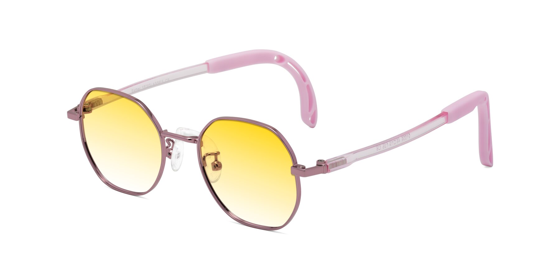 Angle of Esther in Artist Pink with Yellow Gradient Lenses