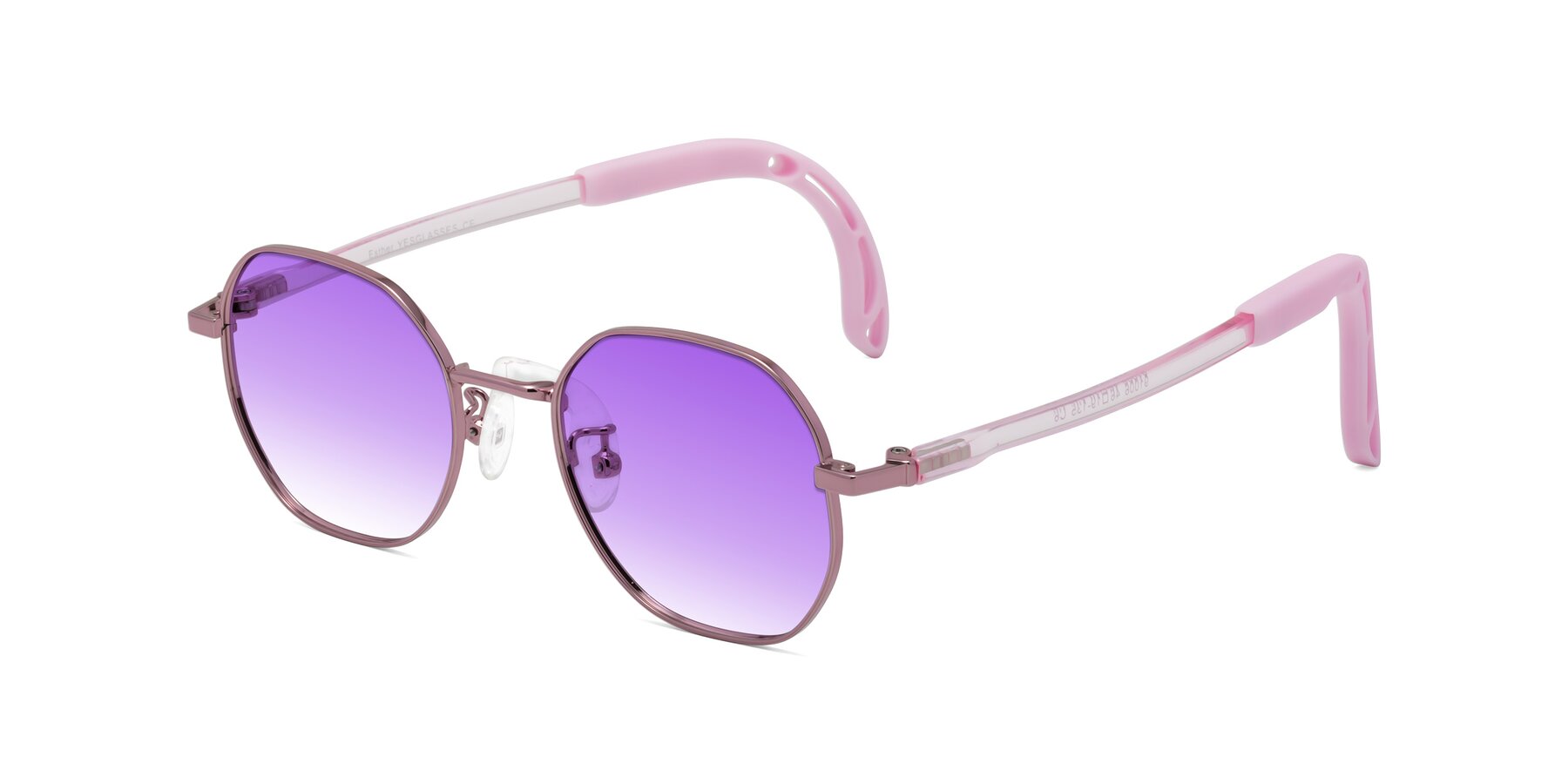 Angle of Esther in Artist Pink with Purple Gradient Lenses