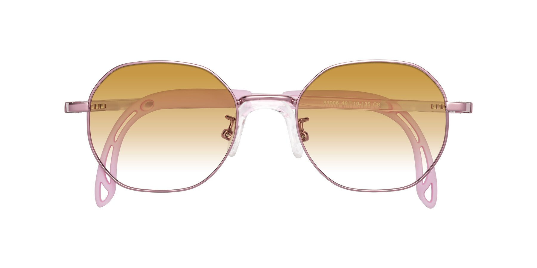 Folded Front of Esther in Artist Pink with Champagne Gradient Lenses