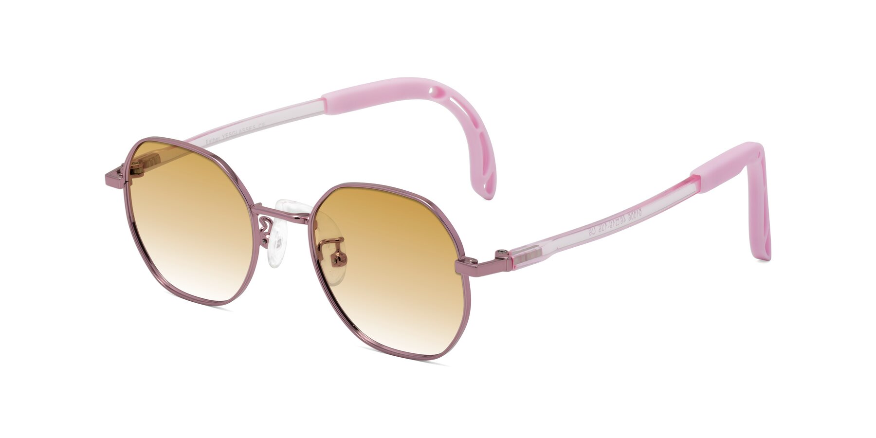 Angle of Esther in Artist Pink with Champagne Gradient Lenses