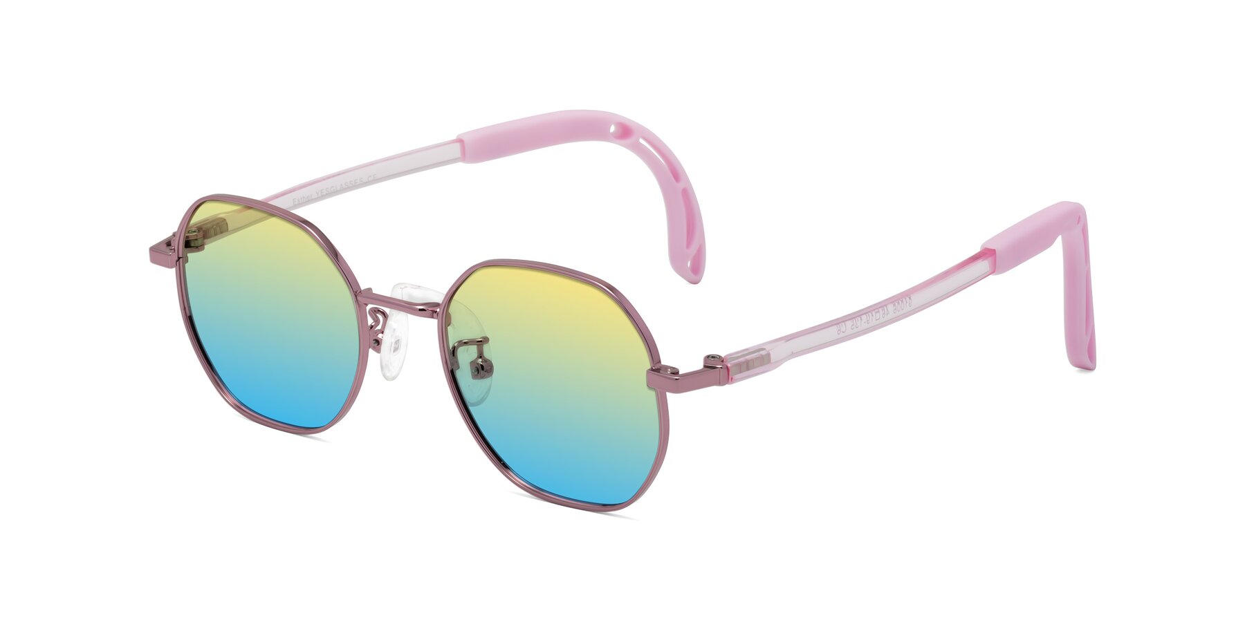 Angle of Esther in Artist Pink with Yellow / Blue Gradient Lenses