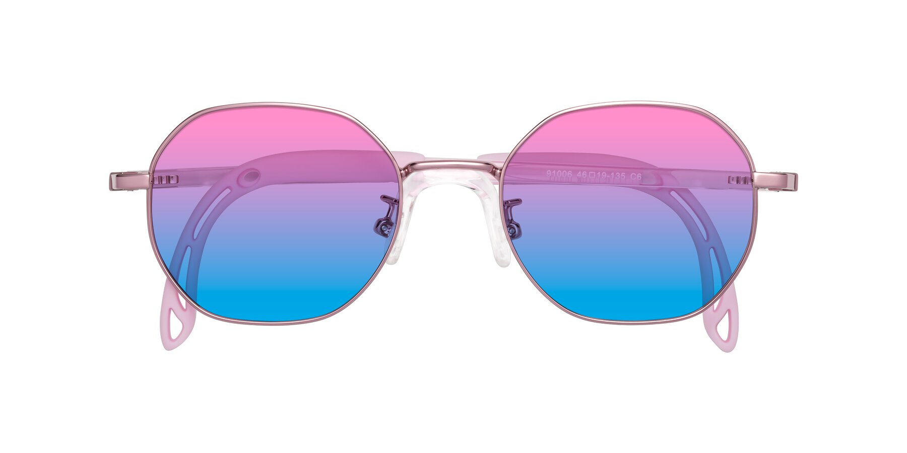 Folded Front of Esther in Artist Pink with Pink / Blue Gradient Lenses